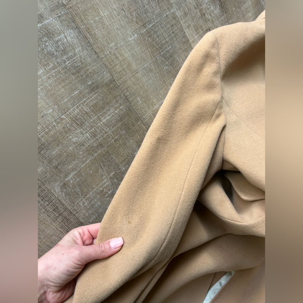 J.Crew Cashmere Wool Women’s Winter Pea Coat 16 beige Classic Longline Y2K - Picture 8 of 15